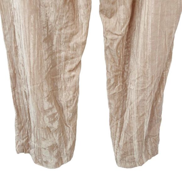 New NWT Marc New York Champagne Velvet Velour Wide Leg Pants Size Large - Picture 9 of 16